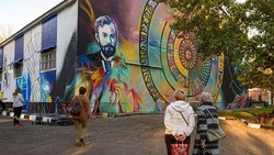 Портрет уроженца города Грайворона Владимира Шухова украсил центральный парк Белгорода 